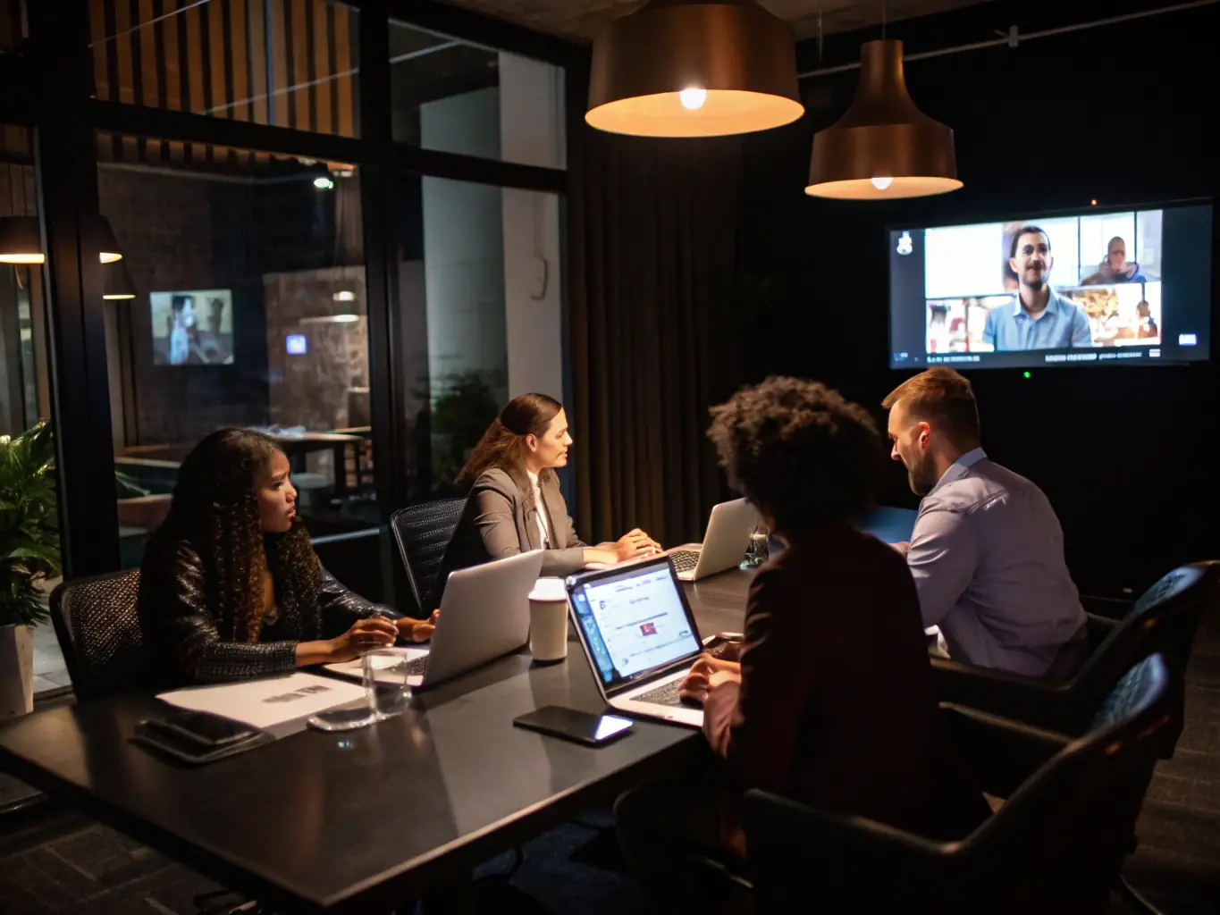 A photograph of a group of photographers on a virtual meetup, sharing their work and discussing techniques. The image should convey a sense of community and collaboration.